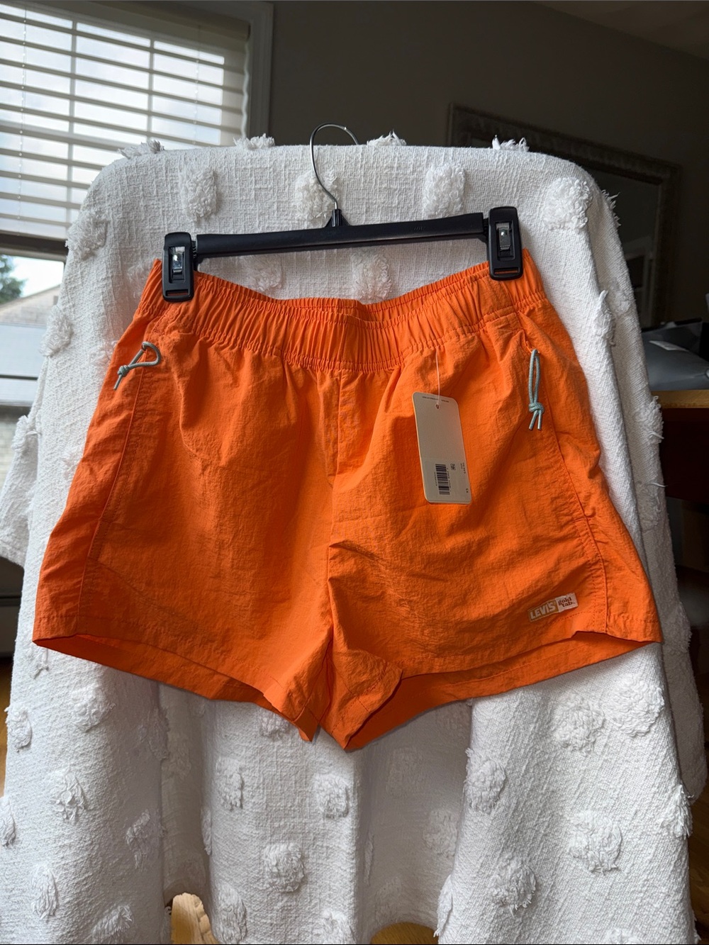 Levi's Women's Gold Tab Bright Orange Elastic-Waist Athletic Shorts